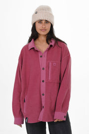 NOTICE THE RECKLESS W BURGUNDY SHACKET