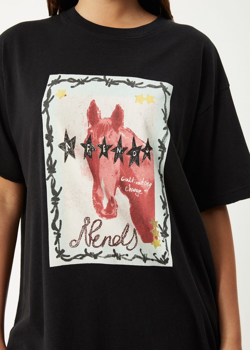 AFENDS W DIDI HEMP OVERSIZED TEE