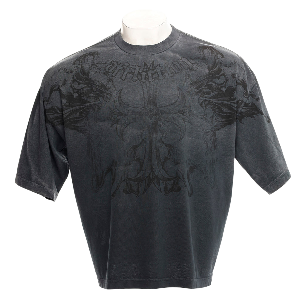 Affliction Jump Boxy Tee Warm Grey Potassium Spray