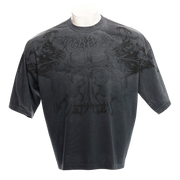 Affliction Jump Boxy Tee Warm Grey Potassium Spray