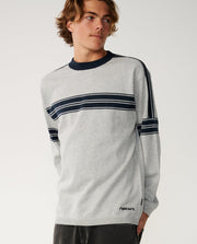 RIP CURL ARCHIVE TWU STRIPE CREW KNIT Grey Marle