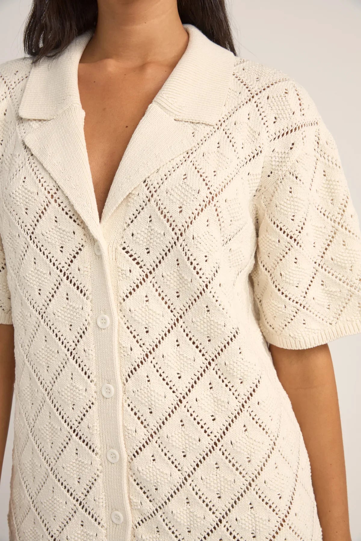 RHYTHM W JAFFA KNIT SHIRT DRESS 