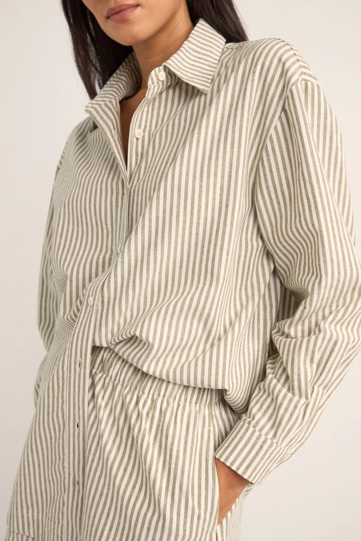 RHYTHM W VALLEY STRIPE OVERSIZED SHIRT 