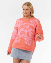 RIP CURL W HIBISCUS HEAT JACQUARD CREW 