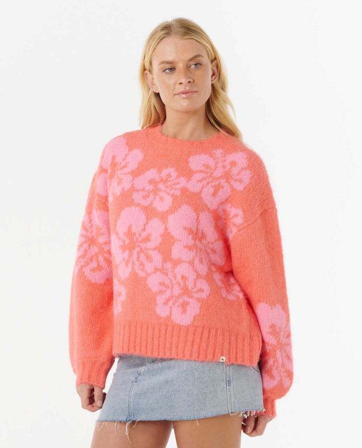 RIP CURL W HIBISCUS HEAT JACQUARD CREW 
