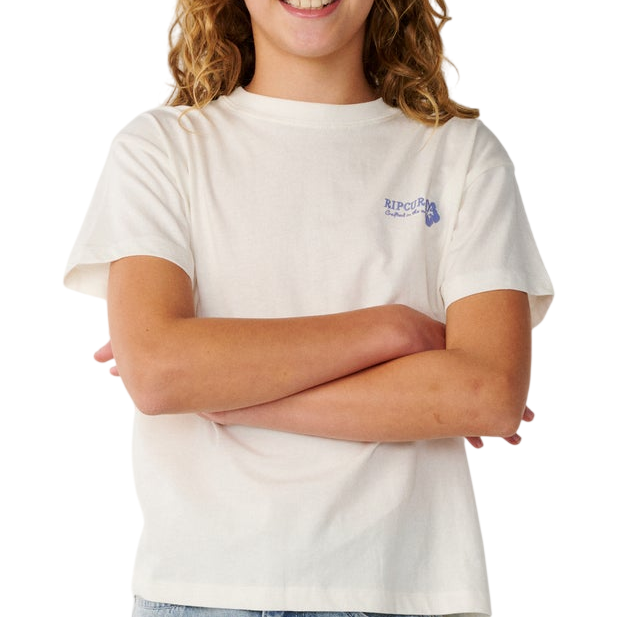 RIP CURL G Surf Puff Relaxed Tee Bone Blue