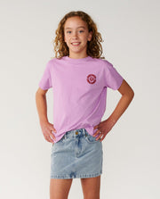 RIP CURL G Surf Puff Relaxed Tee Bright Lilac