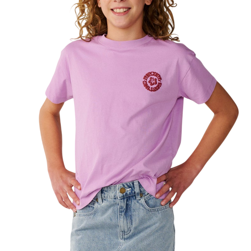 RIP CURL G Surf Puff Relaxed Tee Bright Lilac