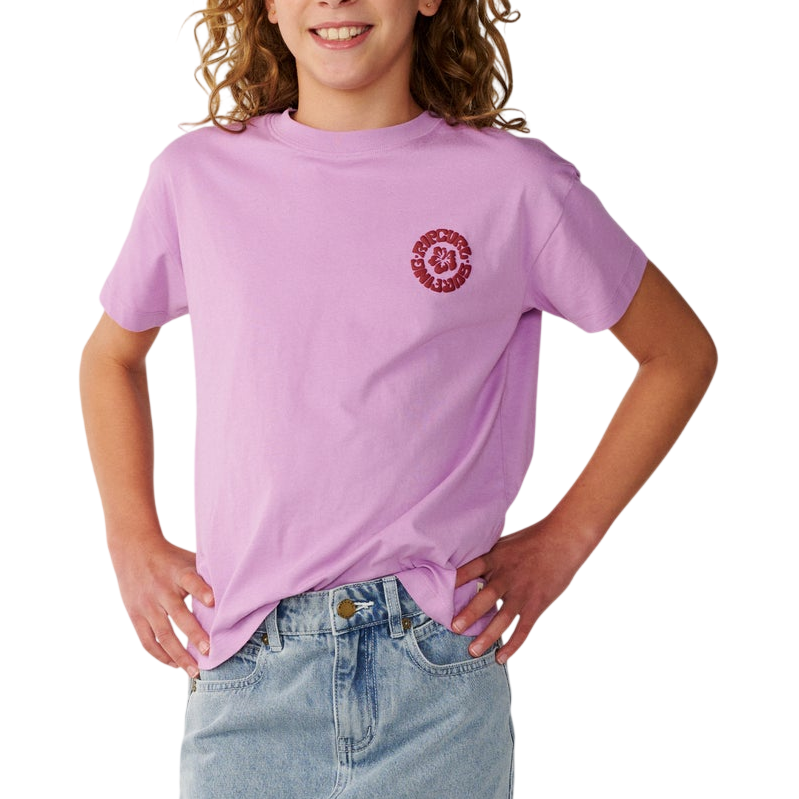 RIP CURL G Surf Puff Relaxed Tee Bright Lilac