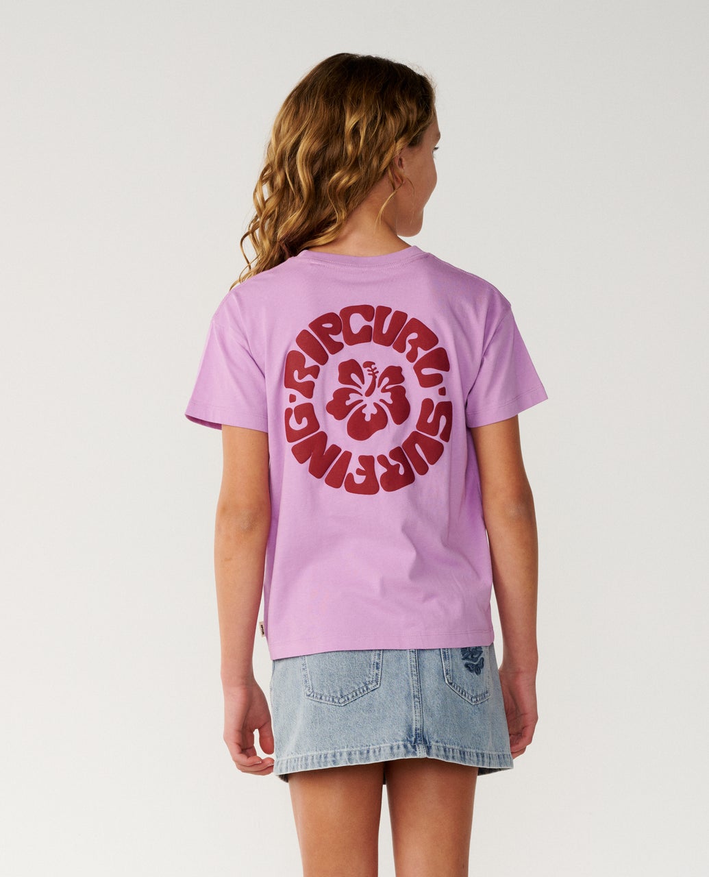 RIP CURL G Surf Puff Relaxed Tee Bright Lilac