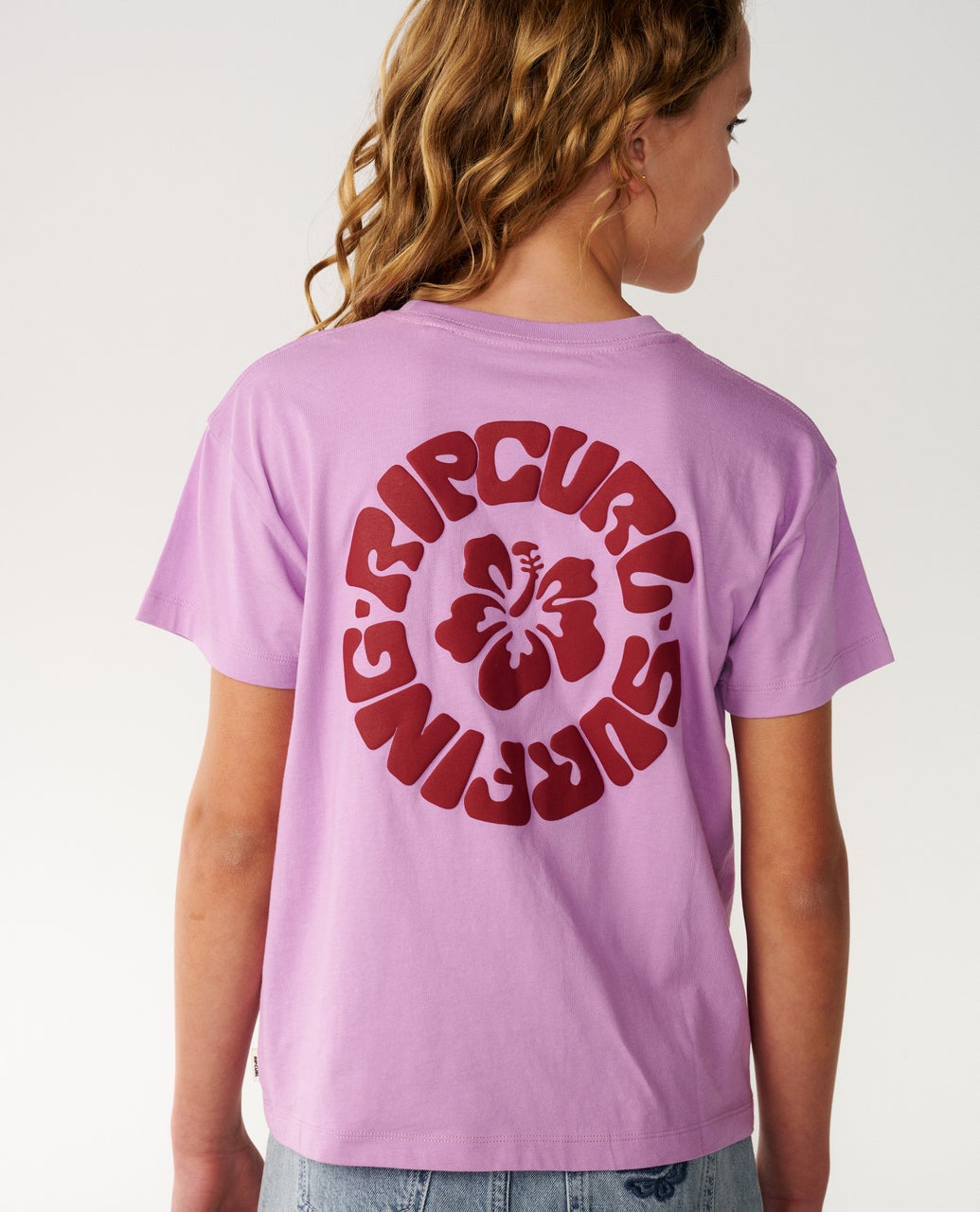 RIP CURL G Surf Puff Relaxed Tee Bright Lilac