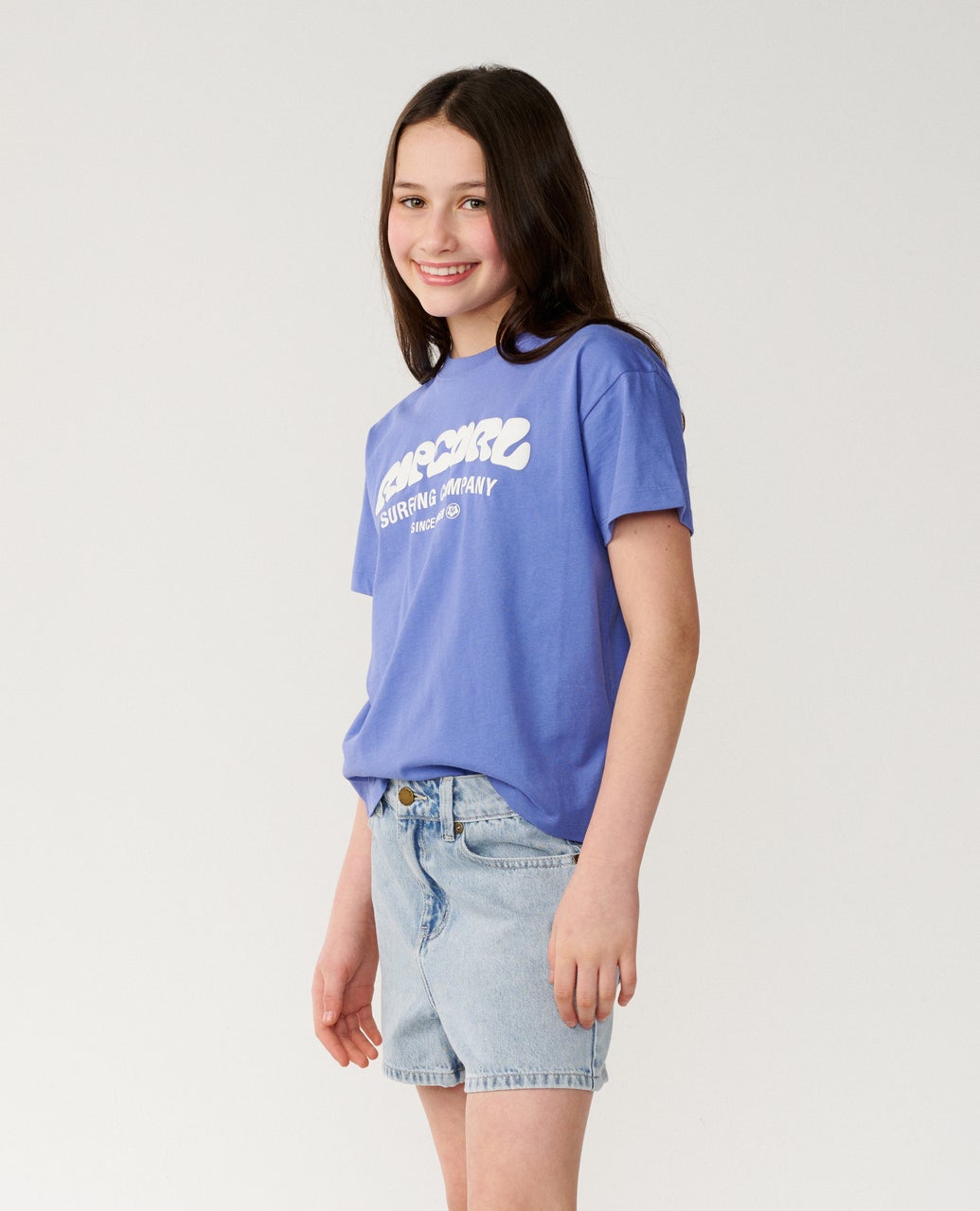 RIP CURL G Surf Puff Relaxed Tee Mid Blue
