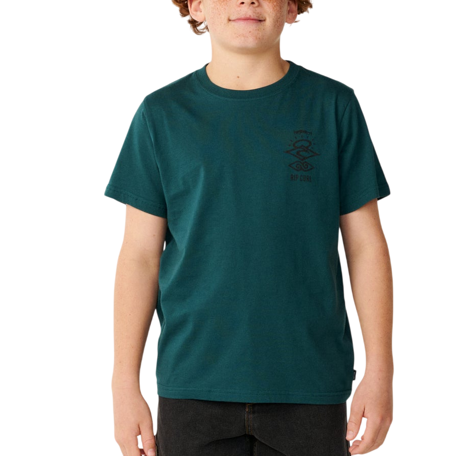 RIP CURL K Search Icon Tee Blue Green