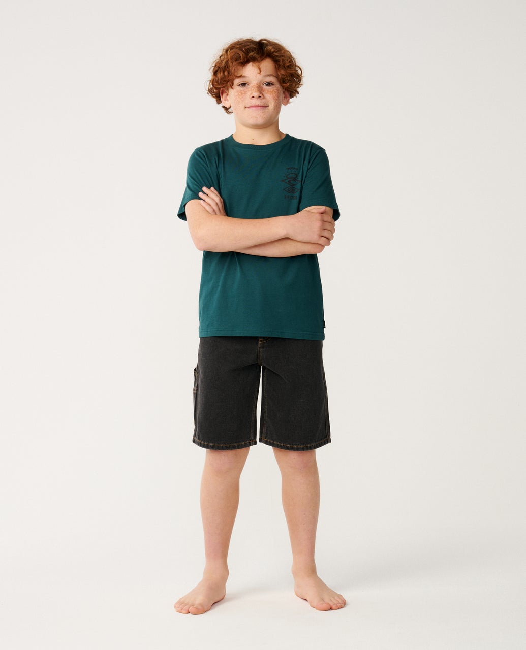 RIP CURL K Search Icon Tee Blue Green