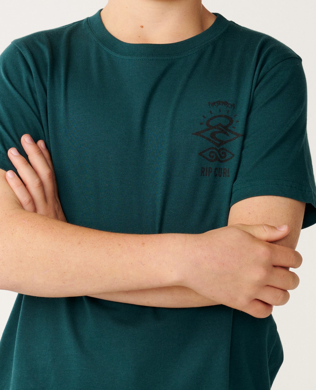 RIP CURL K Search Icon Tee Blue Green