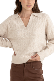 RHYTHM W LEXIE V-NECK COLLARED JUMPER