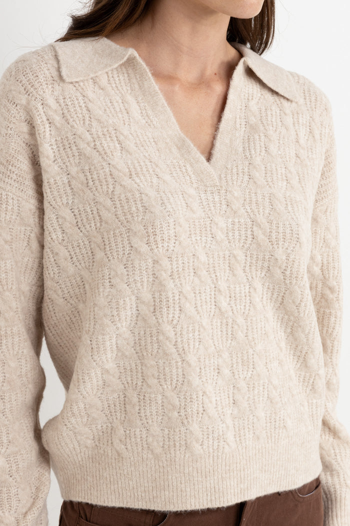 RHYTHM W LEXIE V-NECK COLLARED JUMPER 
