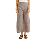 RHYTHM W London Check Wide Leg Pant Chocolate
