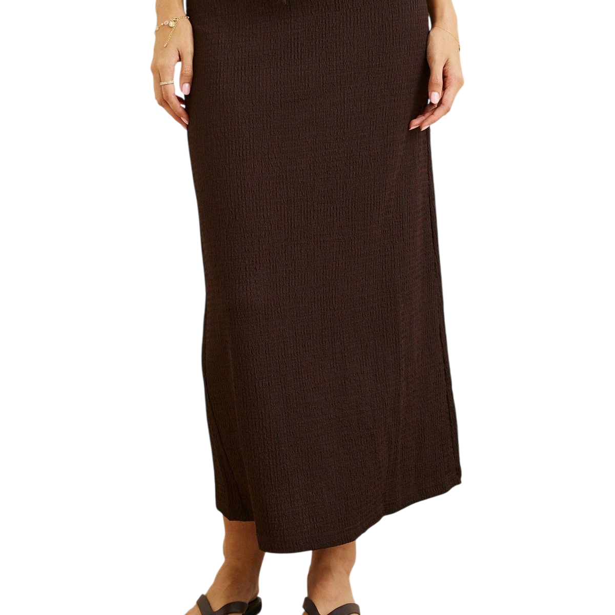 RHYTHM W Indie Maxi Skirt Chocolate