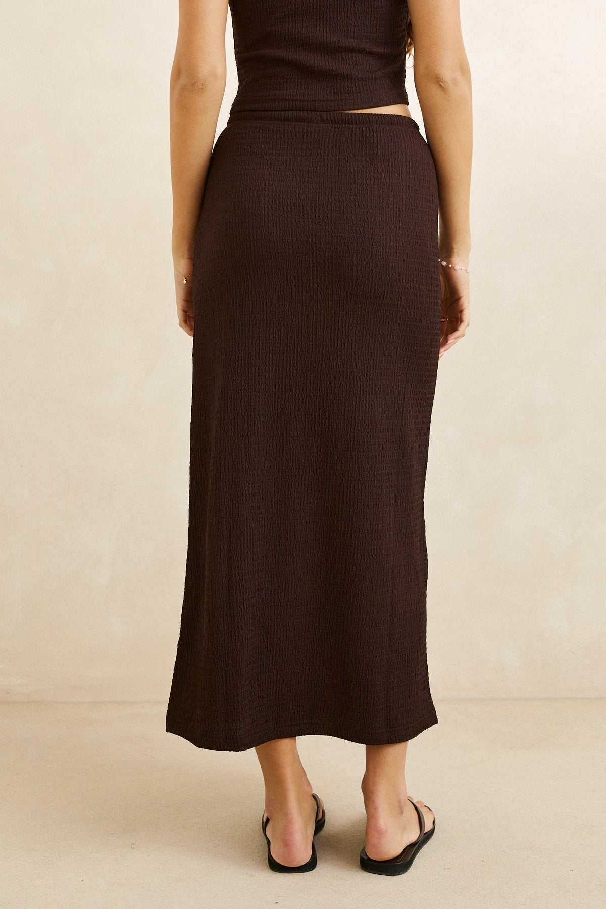RHYTHM W Indie Maxi Skirt Chocolate