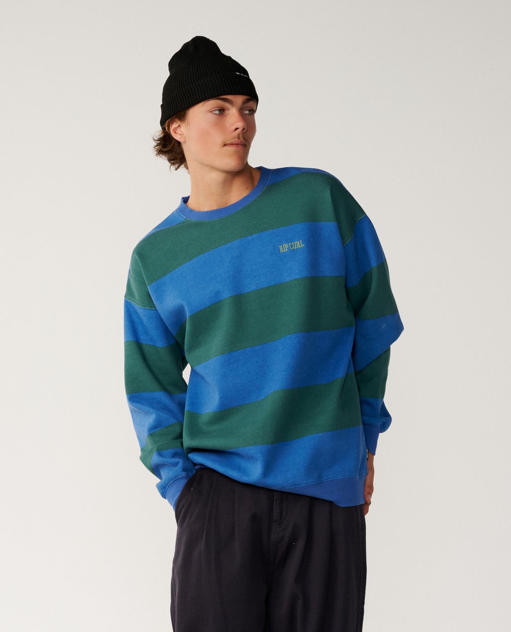 RIP CURL Disorder Stripe Crew Riverside