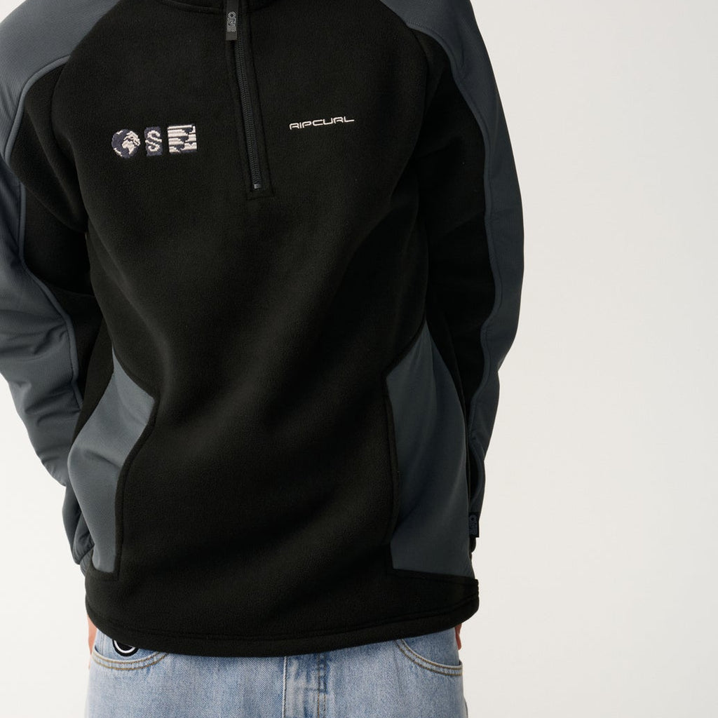 RIP CURL S-SERIES ZIP THRU CREW BLACK