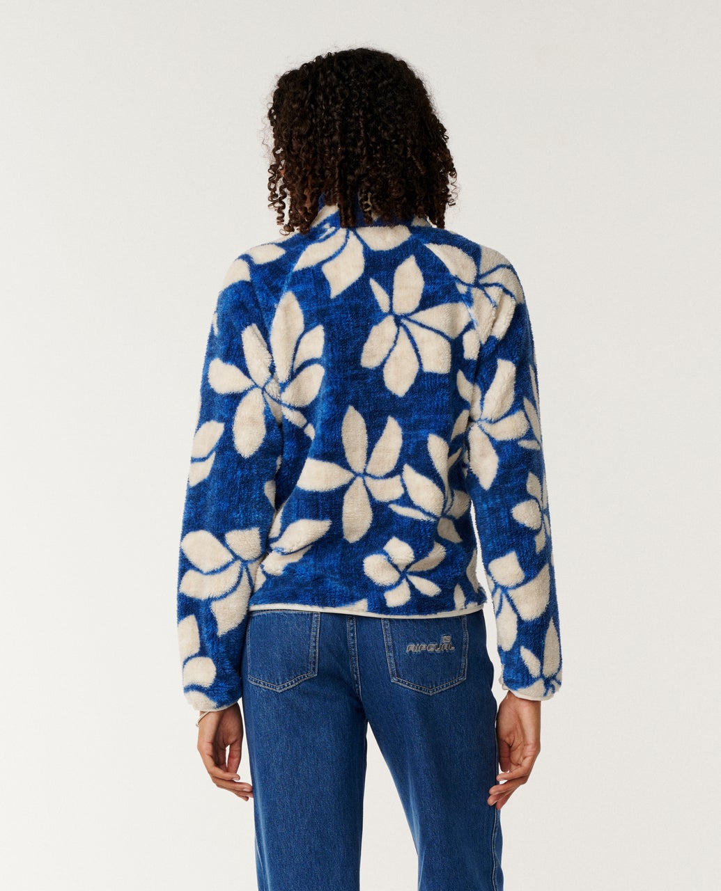 RIP CURL W PARAISO 1/4 ZIP POLAR FLEECE - BLUE