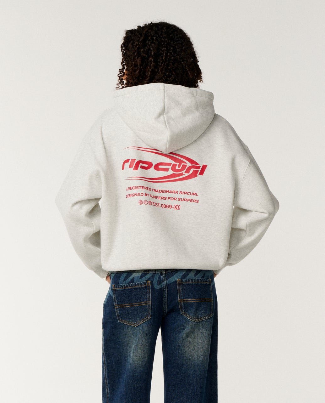 RIP CURL W RC EVOLUTION HOOD - LIGHT GREY MARLE
