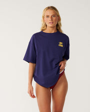 RIPCURL W SPORTS DEPARTEMENT HERITAGE TEE - Deep Blue