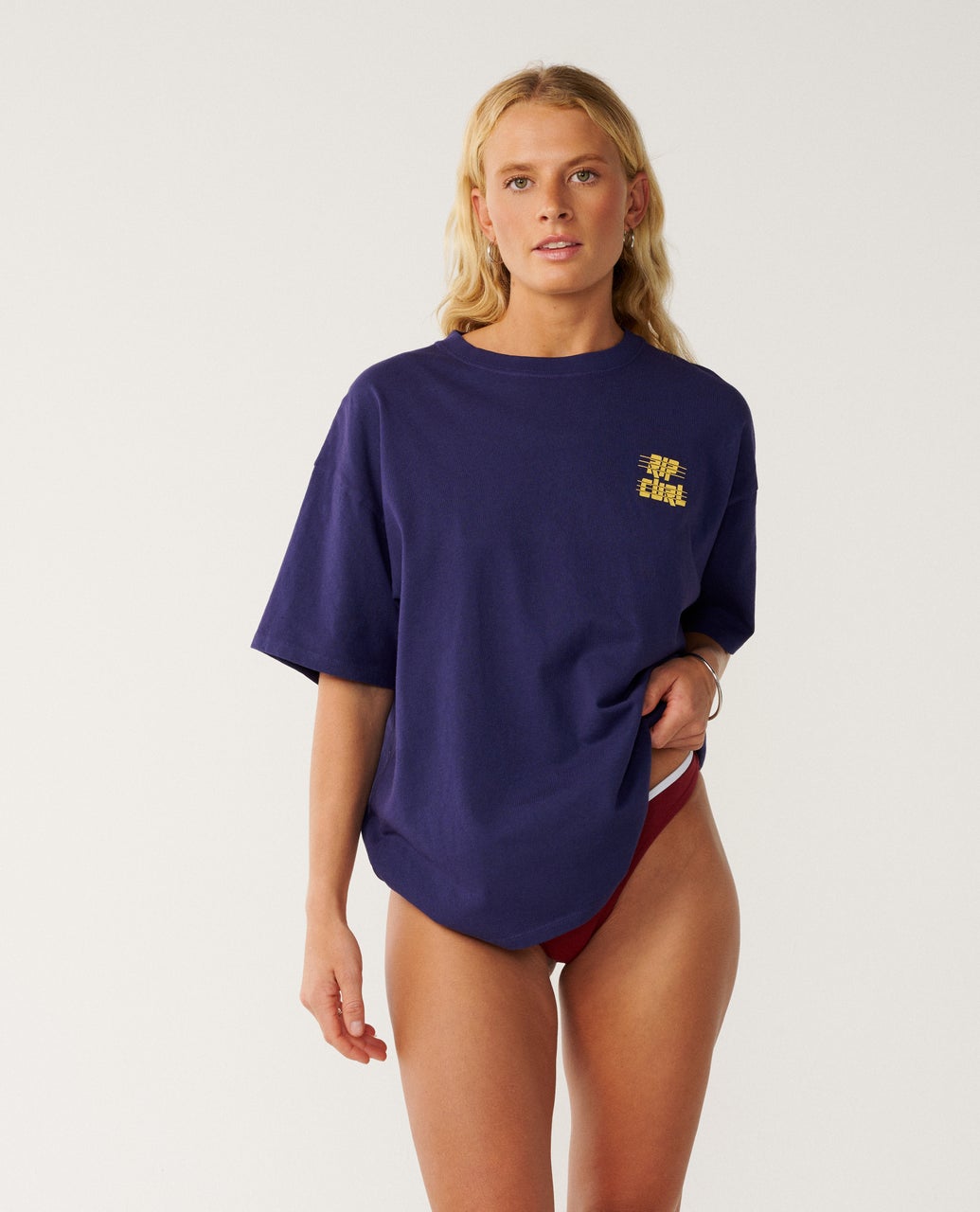 RIPCURL W SPORTS DEPARTEMENT HERITAGE TEE - Deep Blue