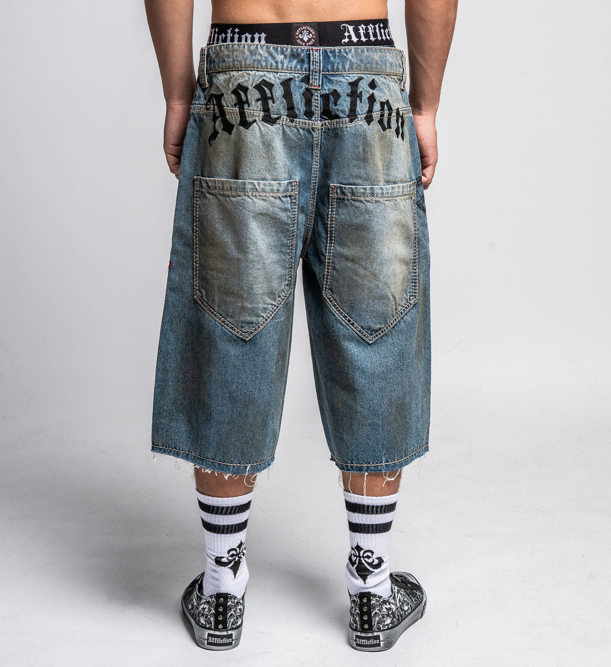 AFFLICTION SALVATION SHORT INDIGO