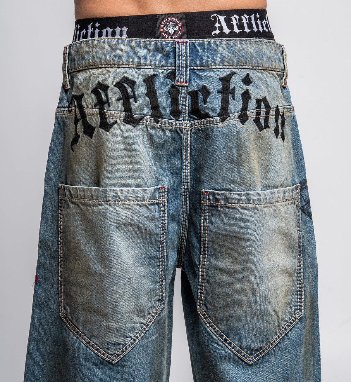 AFFLICTION SALVATION SHORT INDIGO