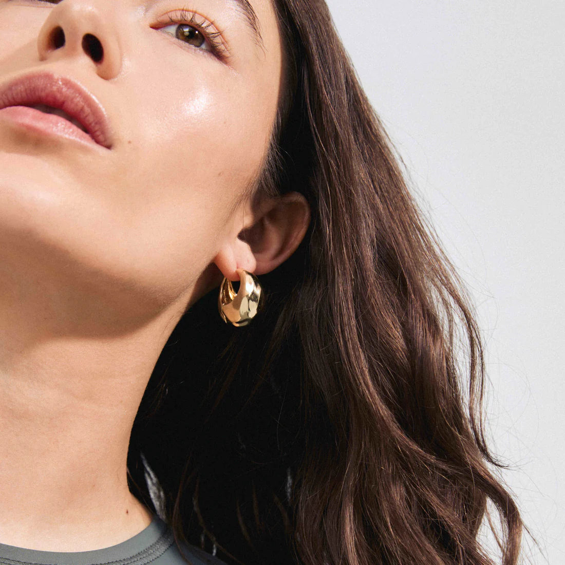 PILGRIM BELIEVE RECYCLED CHUNKY HOOP EARRINGS 