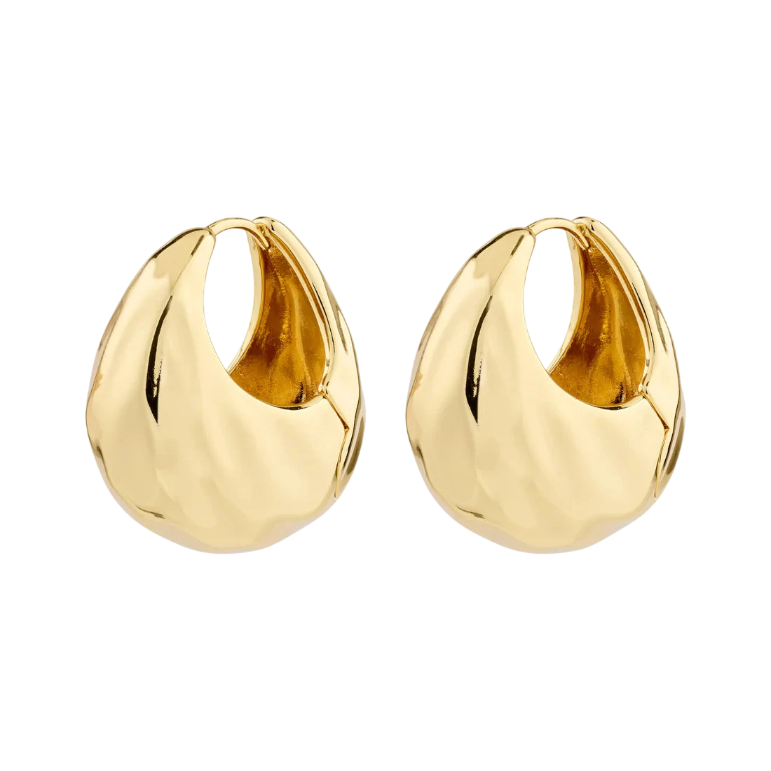 PILGRIM BELIEVE RECYCLED CHUNKY HOOP EARRINGS 