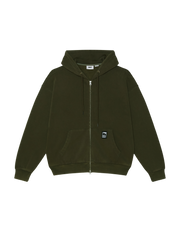 OBEY POST ZIP HOOD - DUSTY BLACK OLIVE