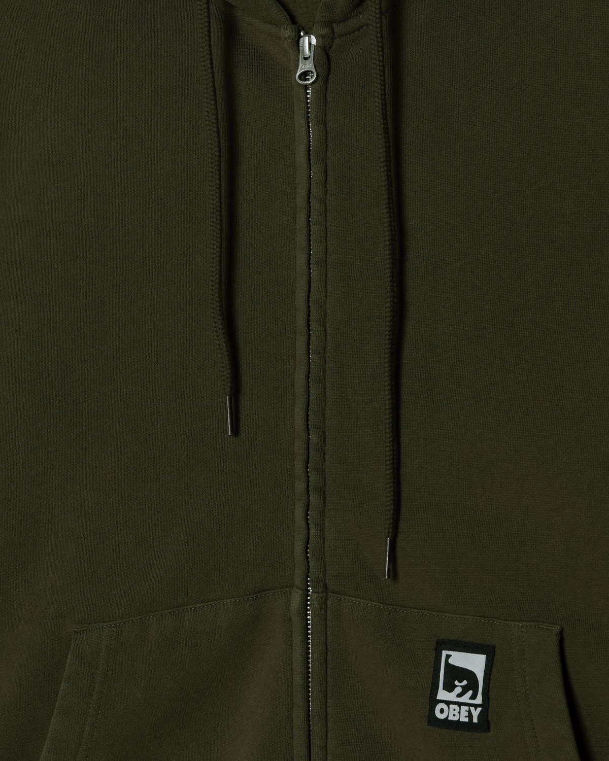 OBEY POST ZIP HOOD - DUSTY BLACK OLIVE