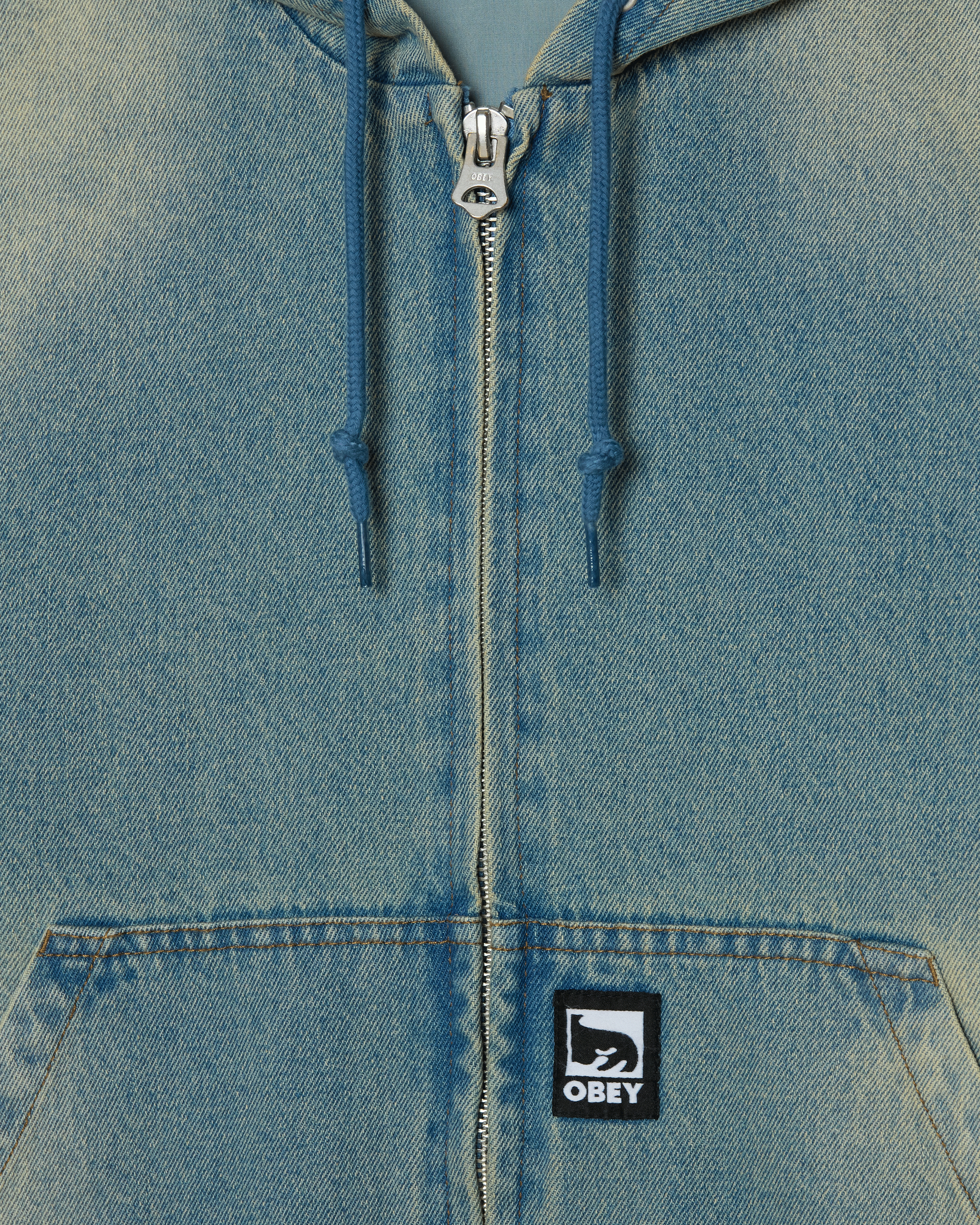 OBEY Glen Zip Up Jacket Indigo Archive Wash - HOMIES