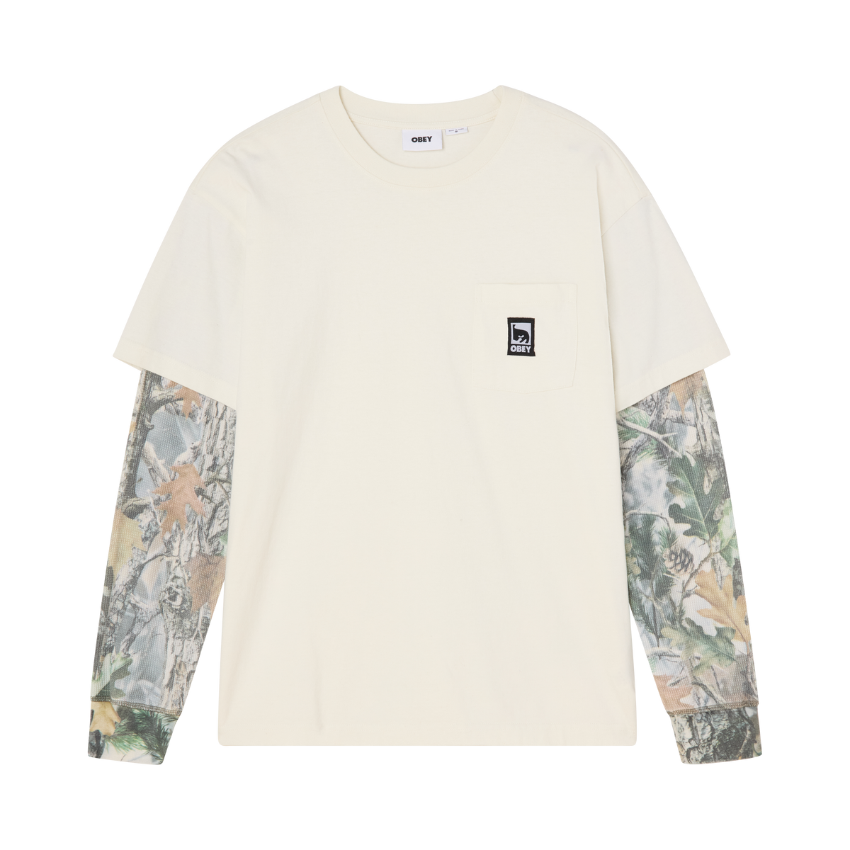 OBEY POST 2FER KNIT LS - DUSTY CHALK MULTI