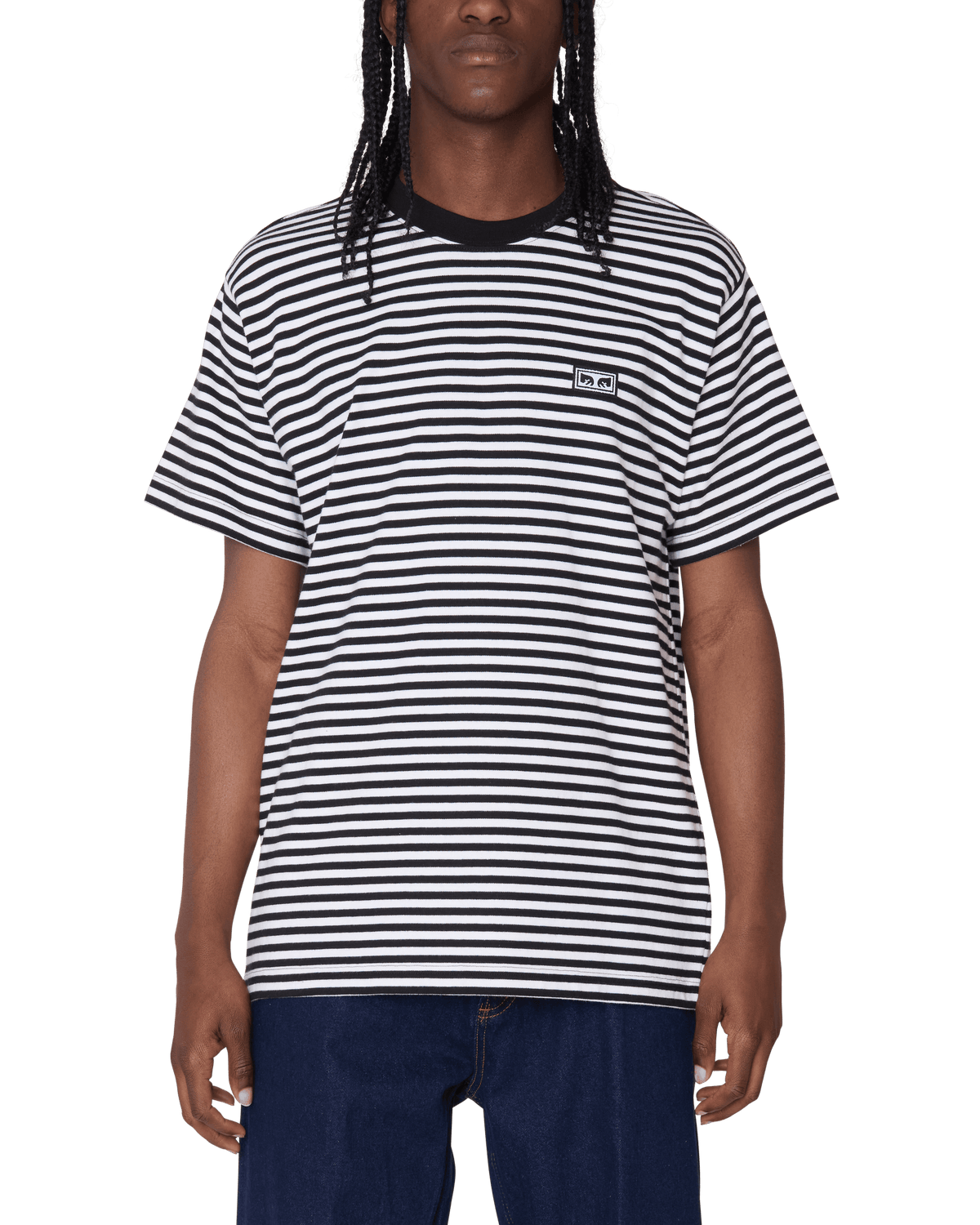 OBEY ESTABLISHED WORKS EYES STRIPE TEE SS