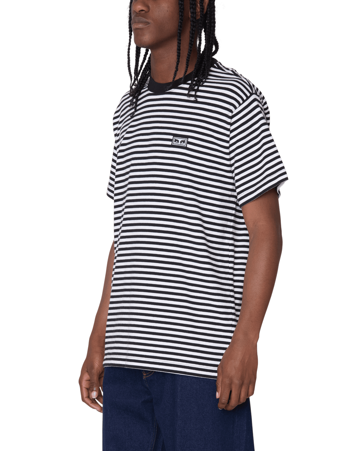 OBEY ESTABLISHED WORKS EYES STRIPE TEE SS