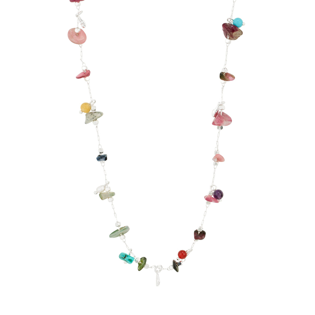 PILGRIM HERE NECKLACE plaqué argent multi
