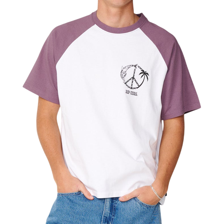 RIP CURL Disorder Dolphin Tee Vintage White