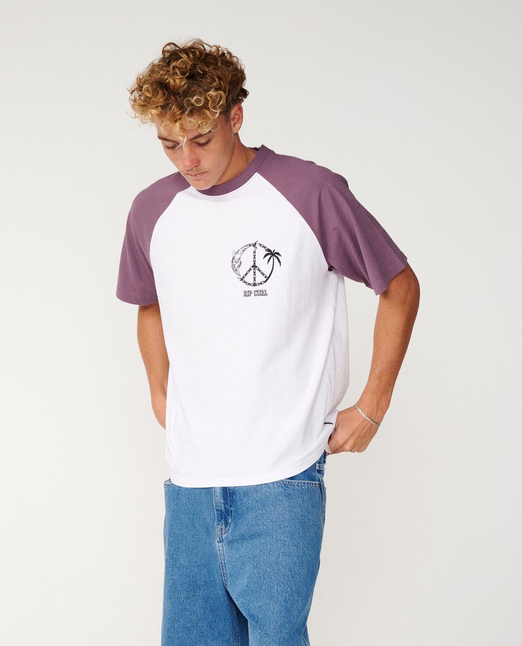 RIP CURL Disorder Dolphin Tee Vintage White