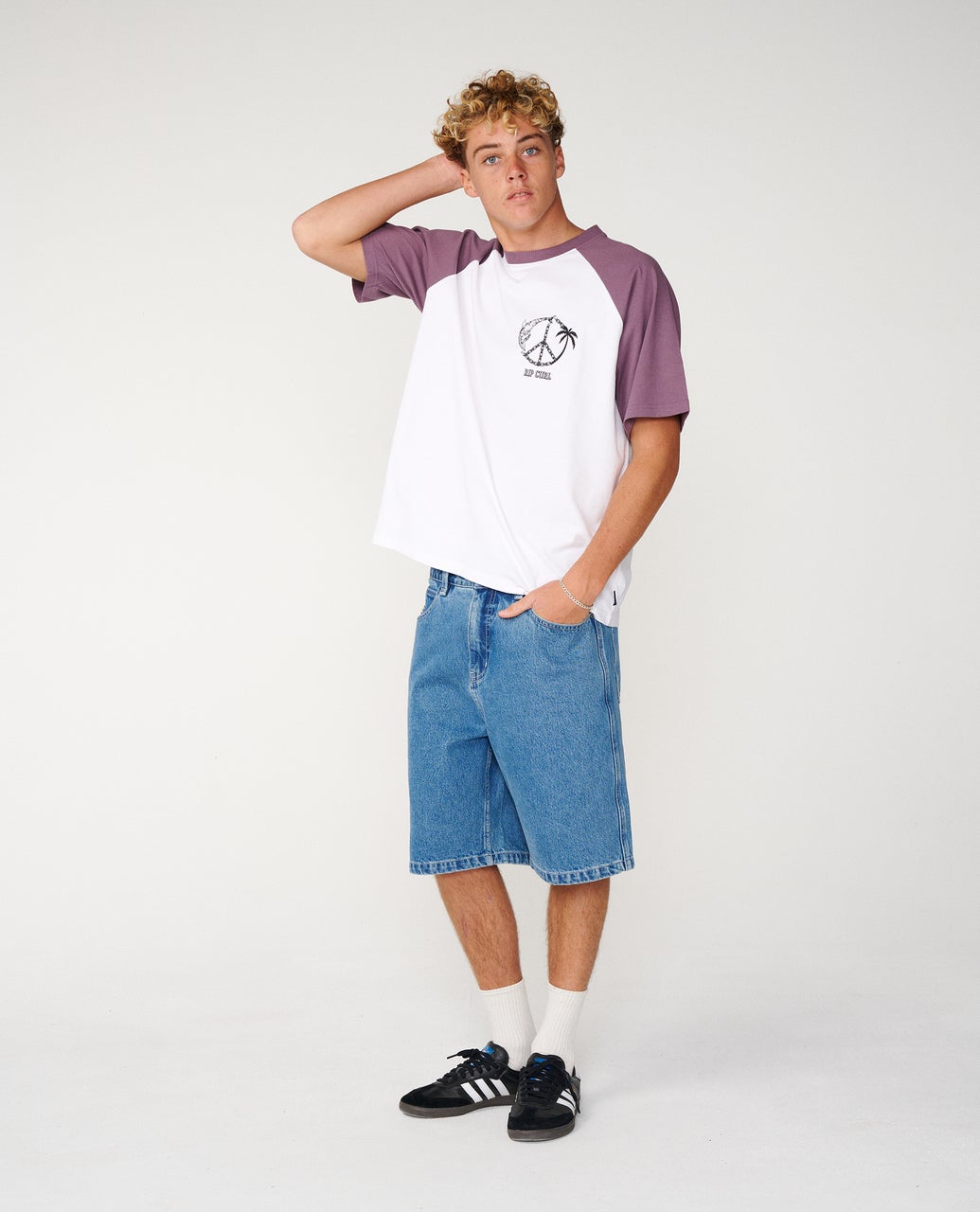 RIP CURL Disorder Dolphin Tee Vintage White