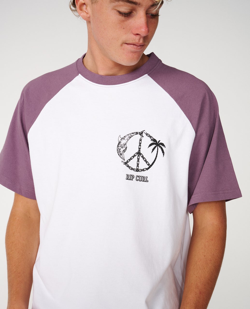 RIP CURL Disorder Dolphin Tee Vintage White