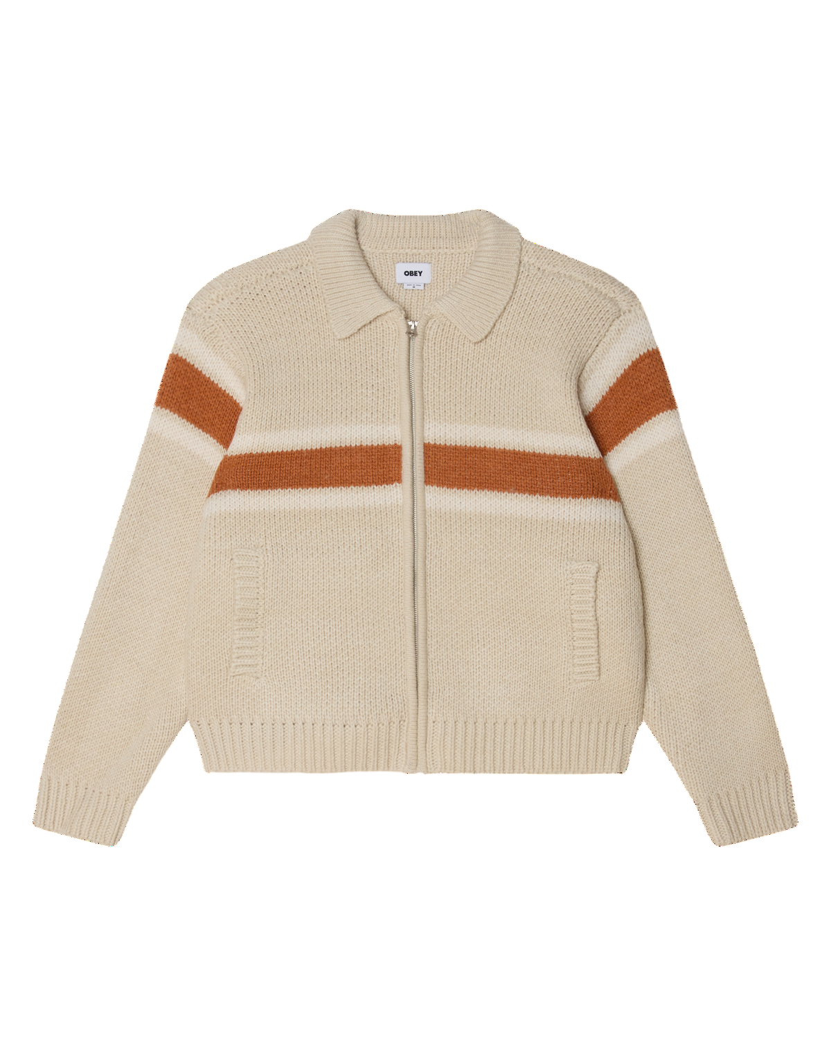 OBEY BERNARD ZIP UP SWEATER