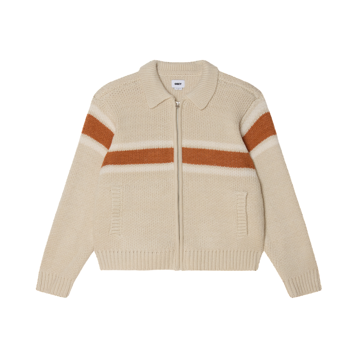 OBEY BERNARD ZIP UP SWEATER