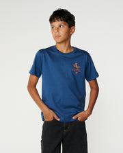 RIP CURL K Surfing Rooster Tee Light Navy