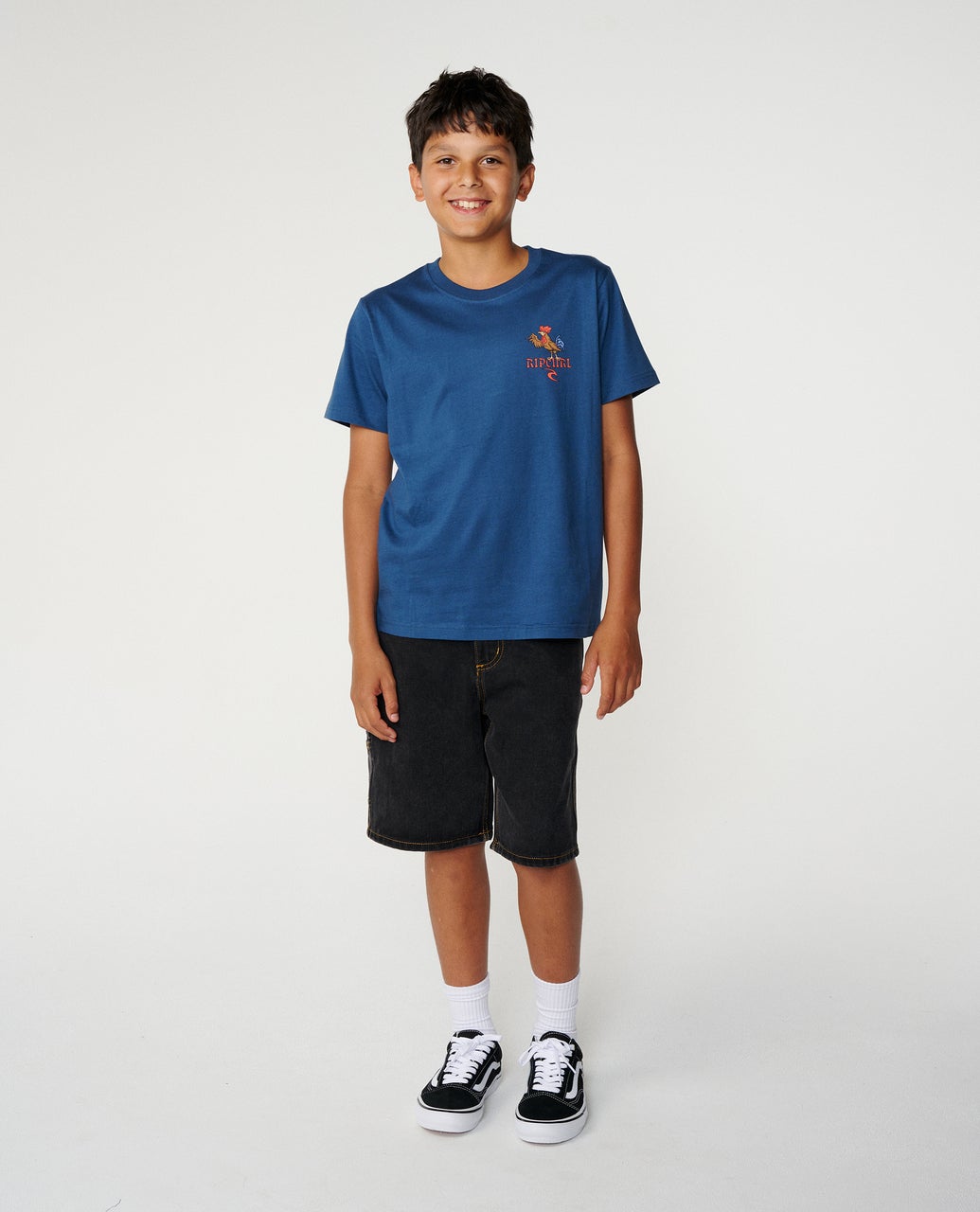 RIP CURL K Surfing Rooster Tee Light Navy