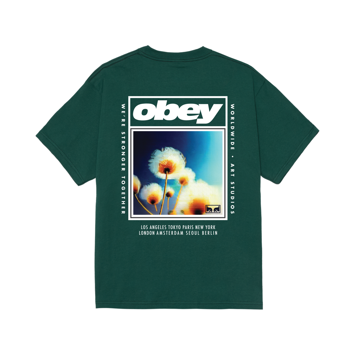 OBEY STRONGER TOGETHER TEE - Rainforest